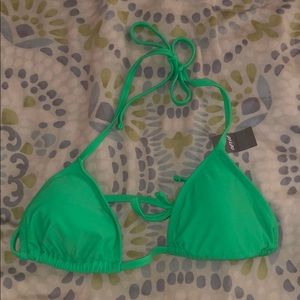 Aerie triangle lime green bikini top